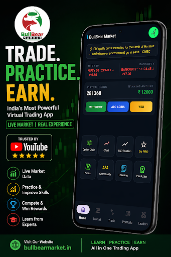 BullBear Market App Home Screen – Stock Market Learning App India